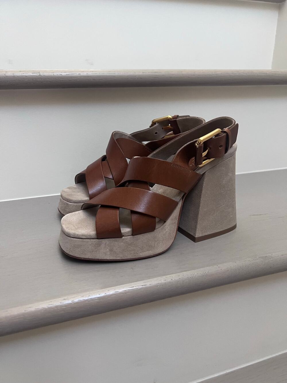 RUNWAY SS19 Suede and Leather Platform Sandals